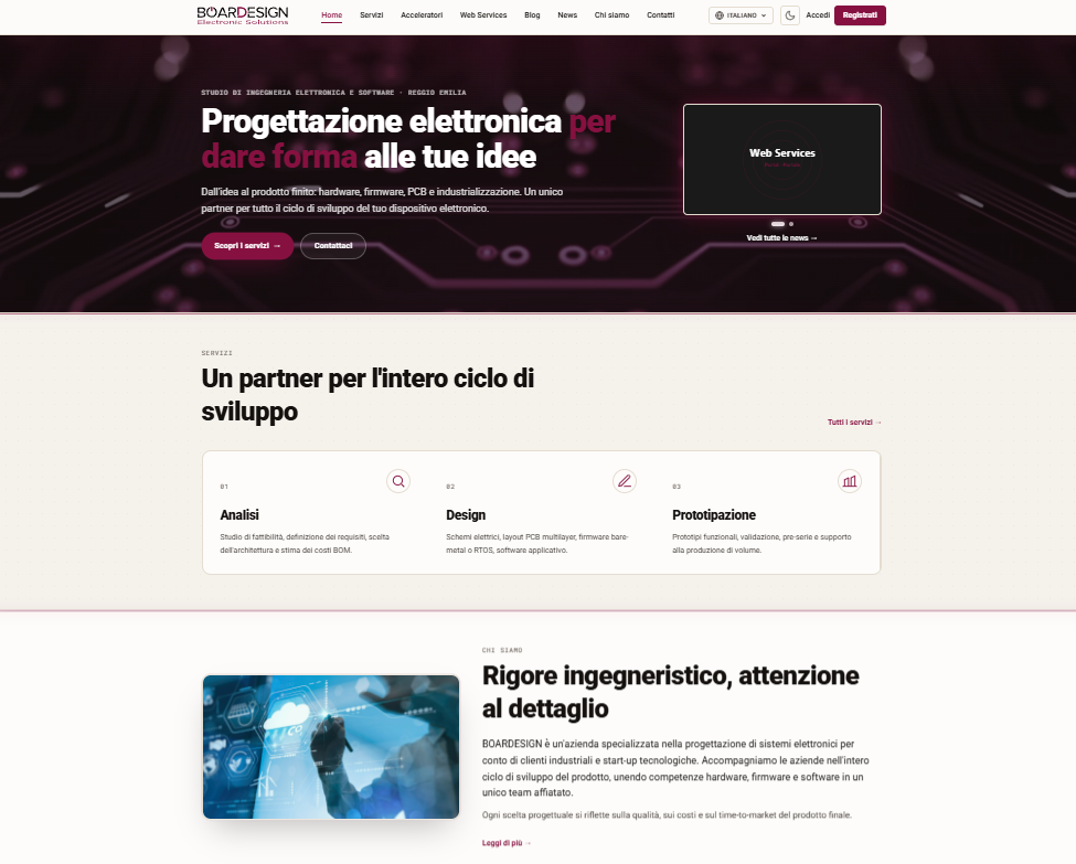 Copertina annuncio nuovo sito BoardDesign